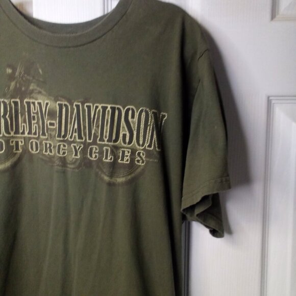 Harley Davidson Motorcycles Shirt Men XL Short Sleeve Greenville SC Green - Picture 5 of 11